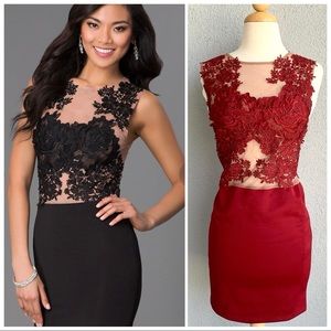CQ by CQ Illusion Red Lace Size S